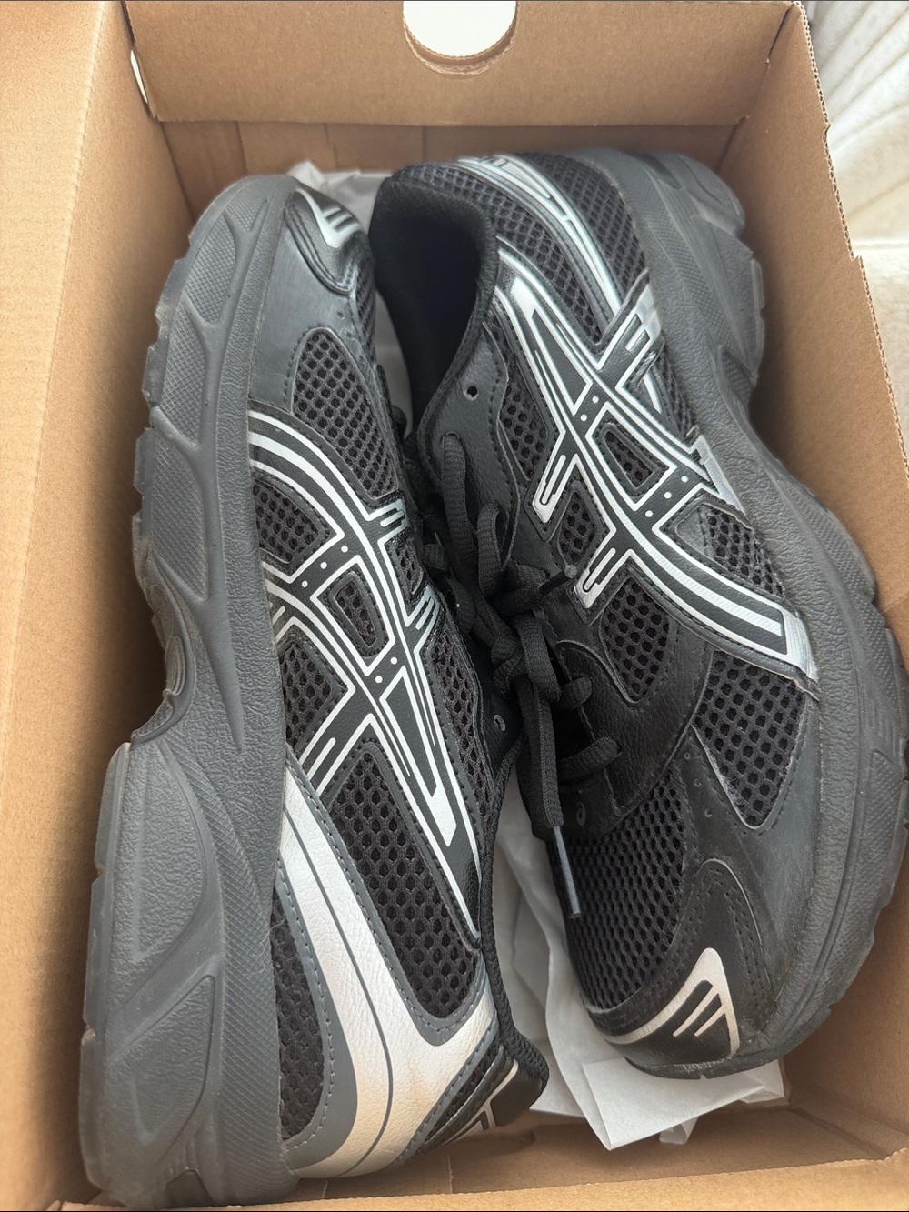 ASICS GEL-1130 GS Sneakers โ Black/Pure Silver โ Size 7
